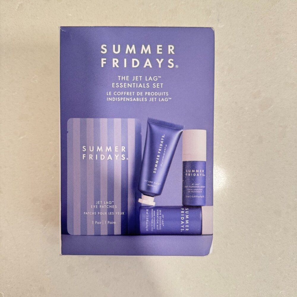 Summer Fridays Jet Lag Essentials Set Travel Skincare Mask Serum Mist New